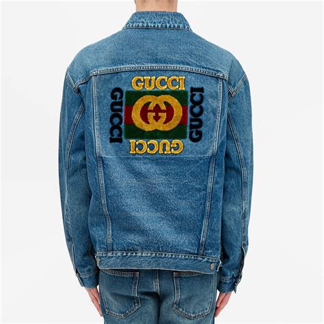 Gucci Flocked Back Denim Jacket Denim 